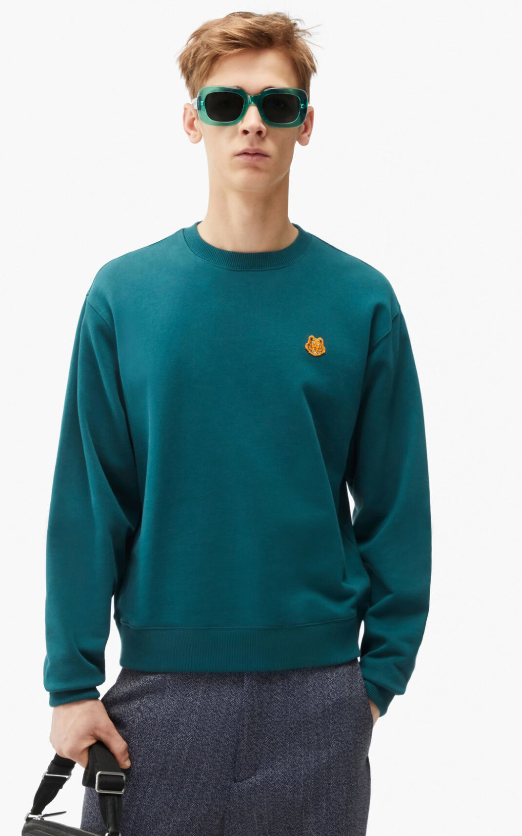 Sweat Kenzo Homme Tiger Crest Bleu ATWQF-2179